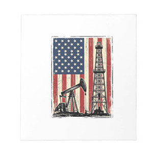 Retro Olieveld Amerikaanse Vlag Vector T-shirt Ont Notitieblok
