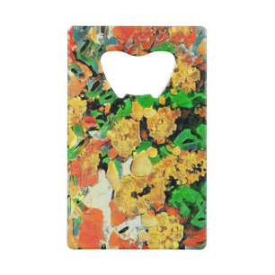 Retro olieverfschilderij: Van Gogh Monet Kredietkaart Flessenopener