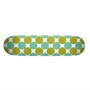 Retro Olijf en groene Stippen Skateboard