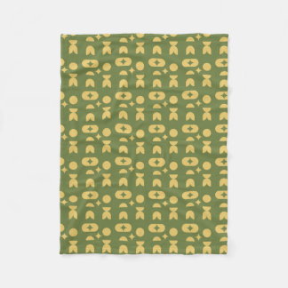 Retro Olijfgroen Abstract Geometrisch Patroon Fleece Deken