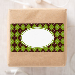 Retro Olive Green Jacquard Cuisine Étiquettes d'af