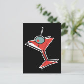 retro olive martini briefkaart (Staand voorkant)