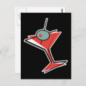 retro olive martini briefkaart (Voorkant / Achterkant)
