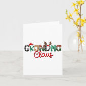 Retro Oma Claus Rendier Kerstmis Matching Fa Kaart (Gele Bloem)