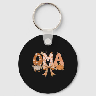 Retro Oma Coquette Bows Leopard Herfst Thanksgivin Sleutelhanger