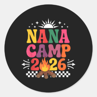 Retro Oma Kamp 2026 Familie Vakantie Zomer Ronde Sticker
