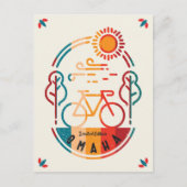 Retro Omaha Fietsroute Briefkaart (Voorkant)