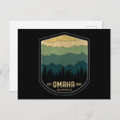Retro Omaha Nebraska NE State Mountains  Briefkaart (Voorkant / Achterkant)
