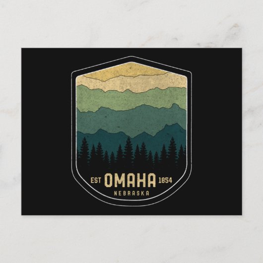 Retro Omaha Nebraska NE State Mountains  Briefkaart (Voorkant)