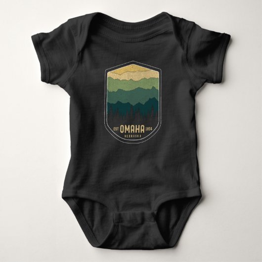 Retro Omaha Nebraska NE State Mountains  Romper (Voorkant)
