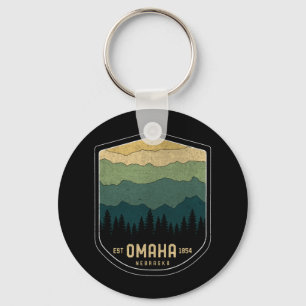 Retro Omaha Nebraska NE State Mountains  Sleutelhanger
