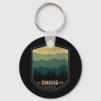 Retro Omaha Nebraska NE State Mountains  Sleutelhanger