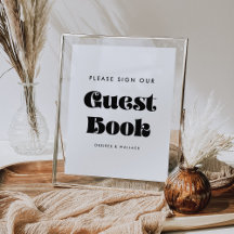  Retro Onderteken ons gastenboek bruiloft teken