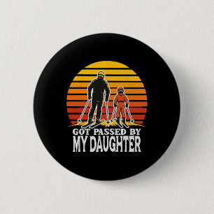 Retro onderuit gehaald door mijn dochter Grappig s Ronde Button 5,7 Cm