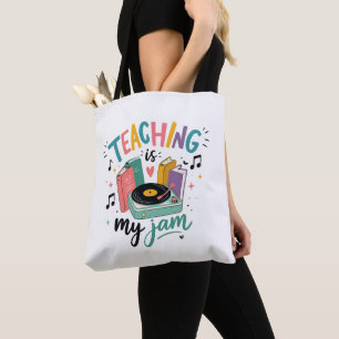 Retro onderwijs is mijn ding vinylplaat leraar draagtas