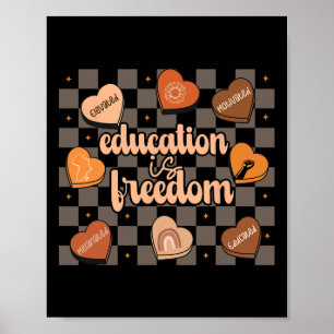 Retro onderwijs is vrijheid Afro-Amerikaanse leraa Poster