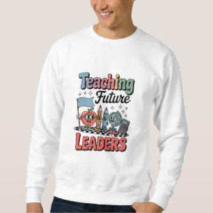Retro onderwijs toekomstige leiders groovy leraar trui