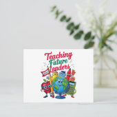 Retro onderwijs toekomstige leiders leraar school briefkaart (Staand voorkant)