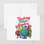Retro onderwijs toekomstige leiders leraar school briefkaart (Voorkant / Achterkant)