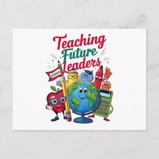 Retro onderwijs toekomstige leiders leraar school briefkaart (Voorkant)