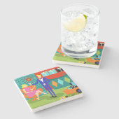 Retro Onderzetter van de Steen van het Paar van (Zijkant)