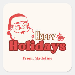 Retro ondeugende Kerstman Vierkante Sticker