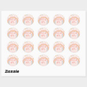 Retro One Groovy Girl Rainbow Birthday Ronde Sticker (Vel)