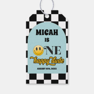 Retro One Happy Dude Verjaardag Dank u Label Cadeaulabel