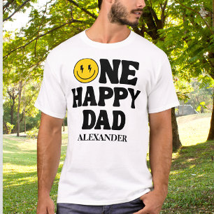 Retro One Happy Smile Face Vader Verjaardag T-shirt