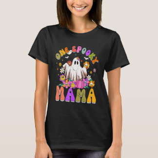 Retro One Spooky Mama mama Moeder Halloween Costum T-shirt