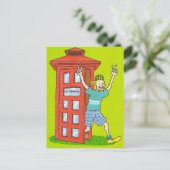 Retro One.Tel Telephone Box Briefkaart (Staand voorkant)