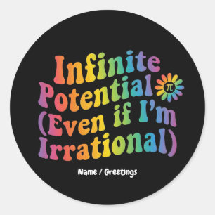 Retro Oneindig Potentieel Irrationele Pi Dag Wisku Ronde Sticker