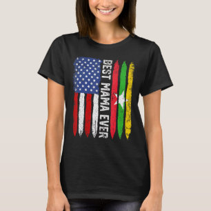 Retro ons Myanmar Flag Best Mama Ever Moederdag T-shirt
