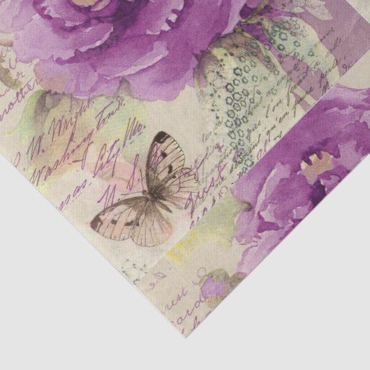 Retro ontkoppeling Paarse vlindervlinder Tissuepapier (Detail)