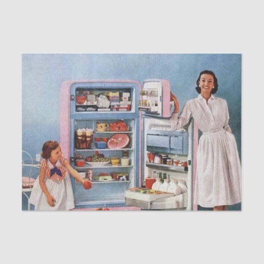 retro  ontkoppelingsvrouw keuken tissuepapier (Voorkant)