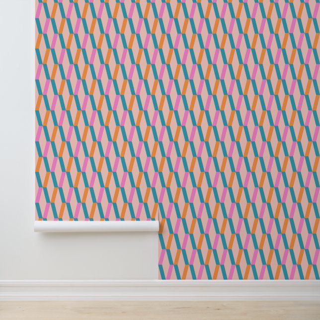 Retro ontwerp in midden-eeuwse stijl. behang (Applicatie)