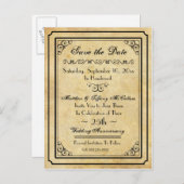 Retro ontwerp opslag de datum ansichtkaart aankondigingskaart (Voorkant / Achterkant)