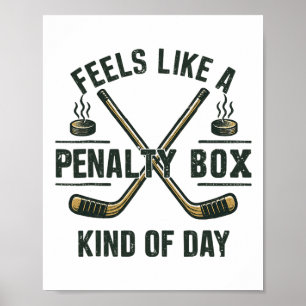 Retro ontwerp strafbox humeur hockey dag grafisch poster