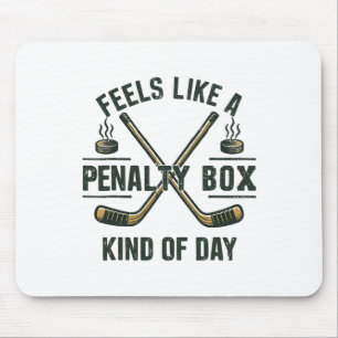 Retro ontwerp strafbox stemming hockey dag grafisc muismat