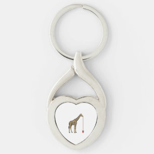 Retro ontwerp van drinkrietje met giraffe Vector_1 Sleutelhanger