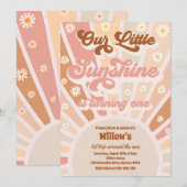 Retro onze kleine zonneschijn 1e verjaardag kaart (Voorkant / Achterkant)