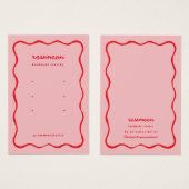 Retro Oorbel Display Kaart Rood Squiggle (Voorkant /achterkant)