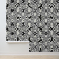 Retro Op Art Zwart-wit patroon