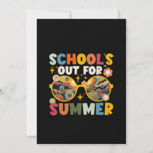 Retro op laatste dag van school voor zomerleraar kaart