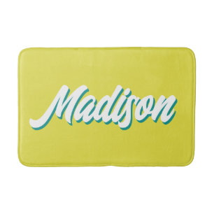 Retro op maat gemaakte naam gepersonaliseerd groov badmat