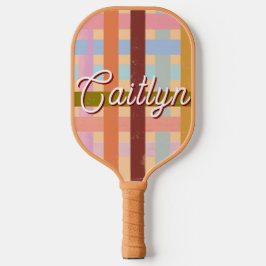 Retro op maat gemaakte naam geweven roller strepen pickleball paddle