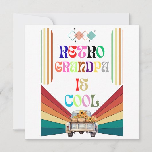 Retro opa is geweldig save the date (Voorkant)