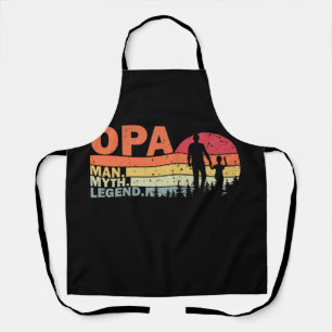 Retro Opa Man Myth  Opa Legend Fathers Day Schort