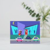 Retro Open House Party-Briefkaart Briefkaart (Staand voorkant)