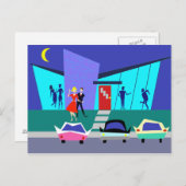 Retro Open House Party-Briefkaart Briefkaart (Voorkant / Achterkant)